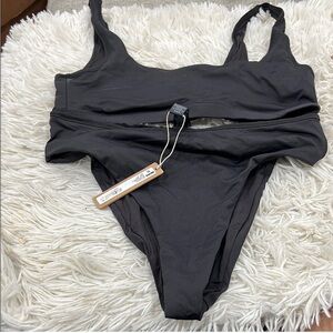 SKIMS SWIM TANK BIKINI TOP AND MID WAIST BOTTOM